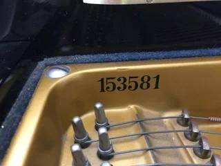 Grotrian-Steinweg piano showing serial number location