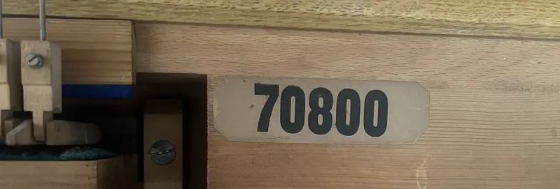 Serial number inside a 120 year old Blüthner grand piano